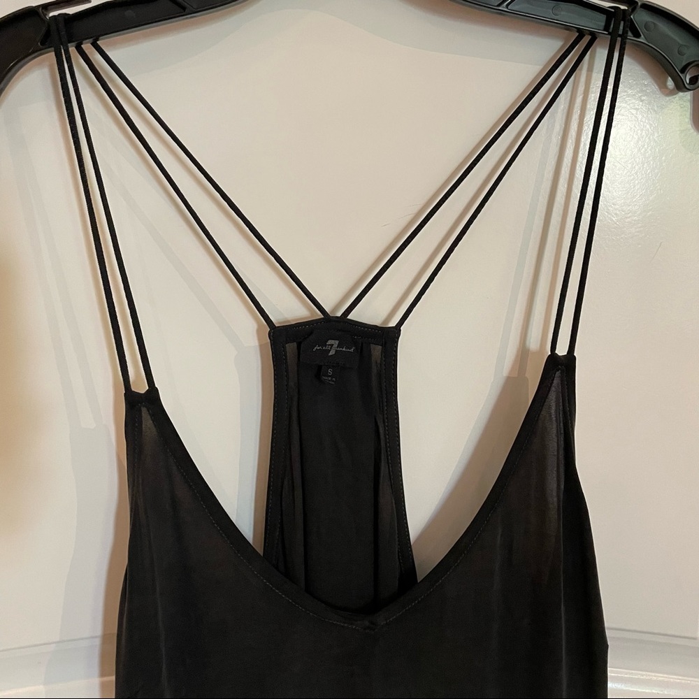 7 For All Mankind Charcoal Double Strap Camisole (Small) - Picture 2 of 11